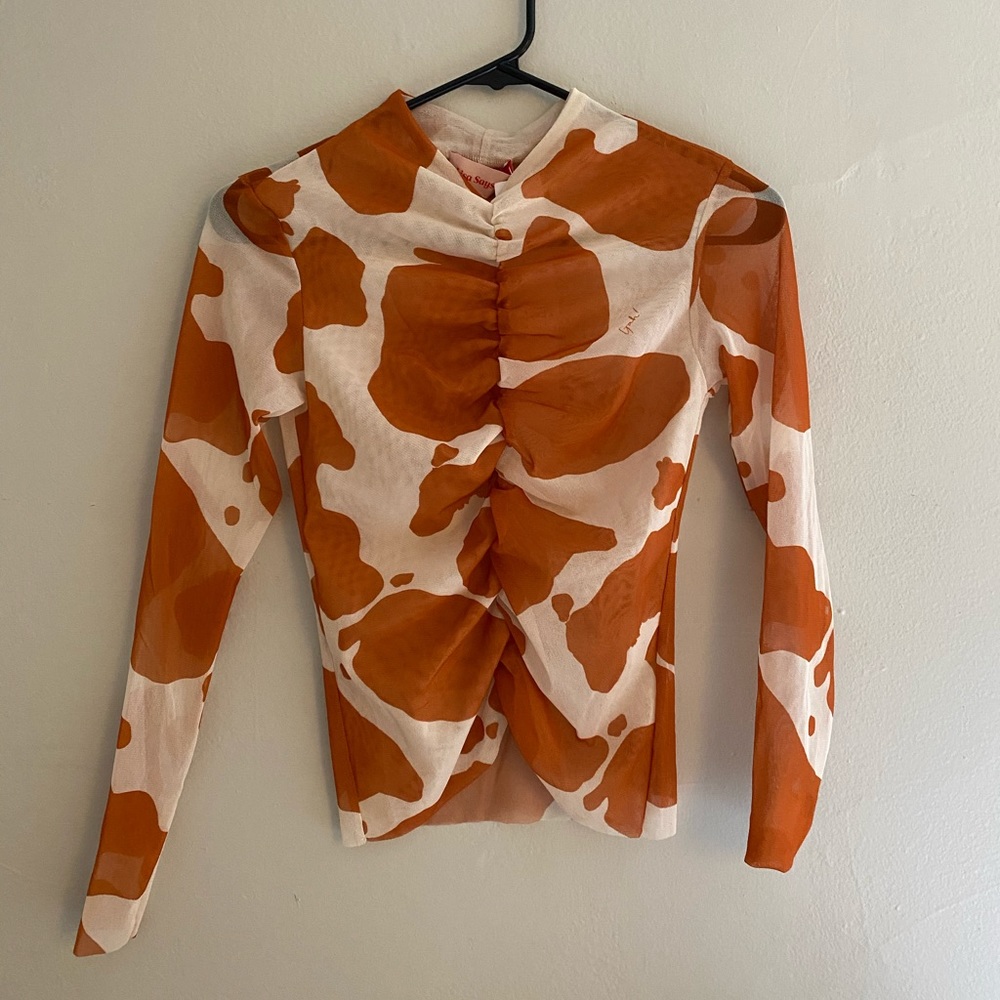 Lisa Says Gah sheer long sleeve top